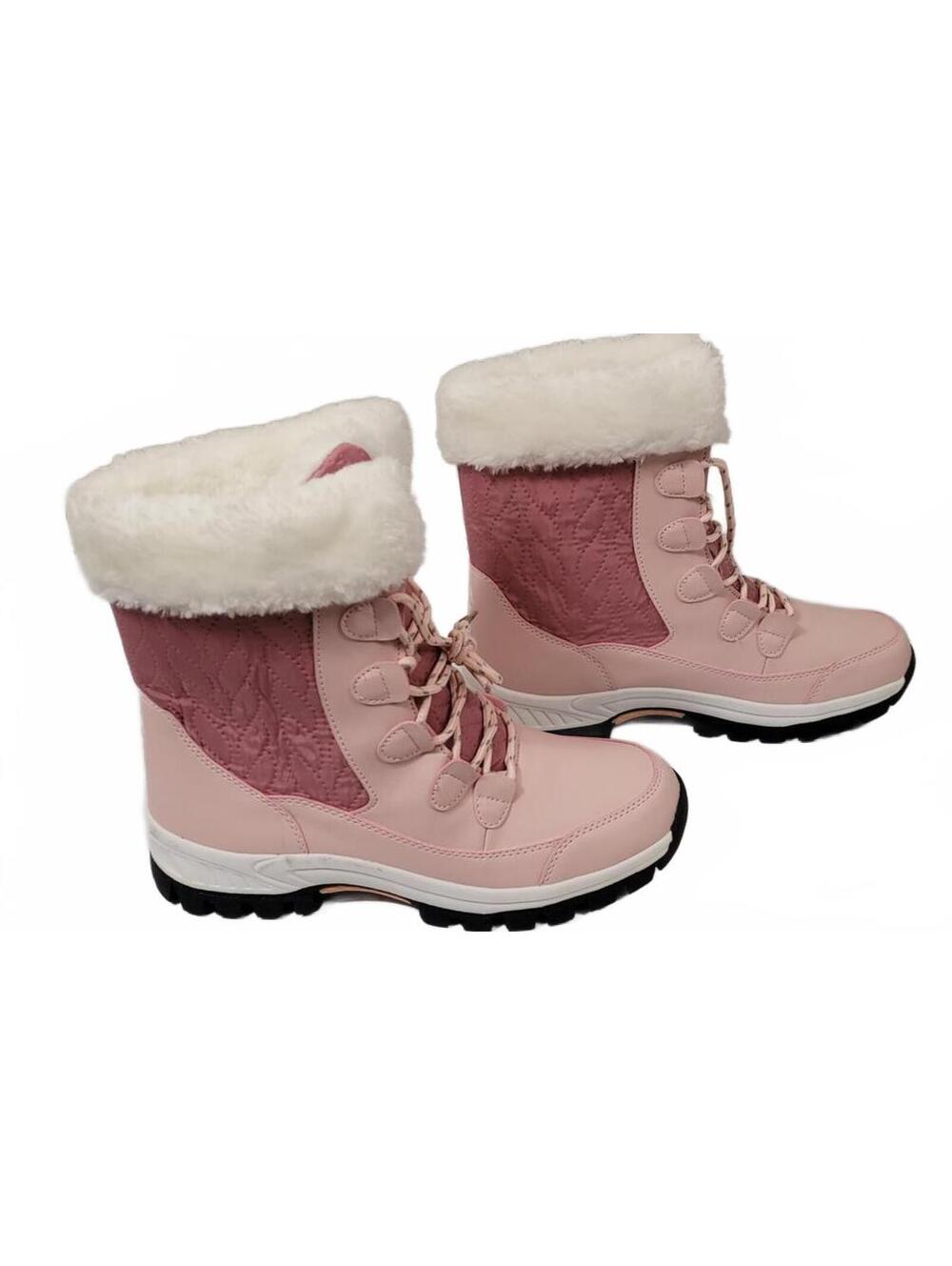 FASHION AIR Women's Pink Winter Boots Faux Fur Lining Size 41